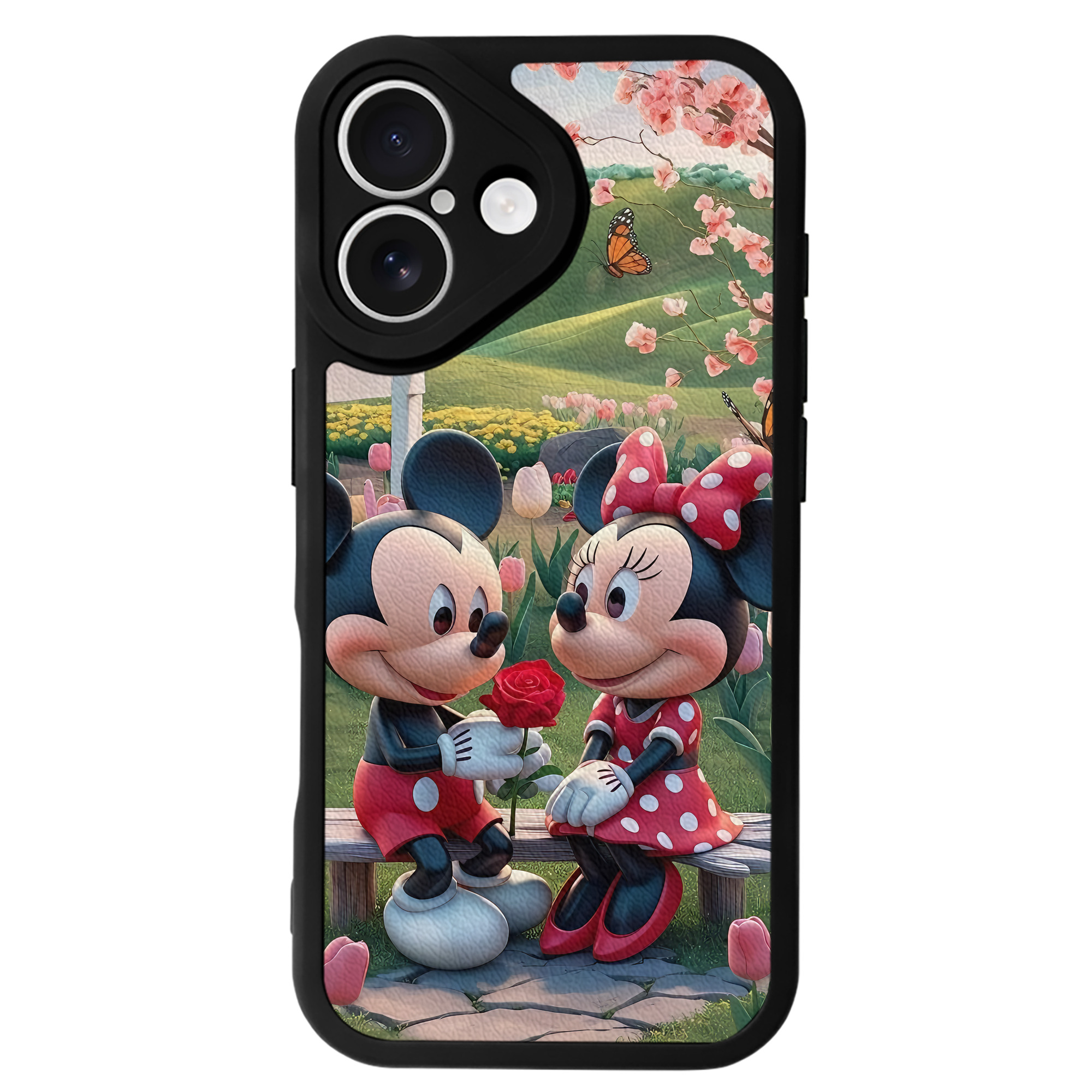 （画像用） ミッキーマウス Mickey Mouse 【iPhone 16シリーズ対応】シリコンスマホケース（レザー調） 材質：シリコン